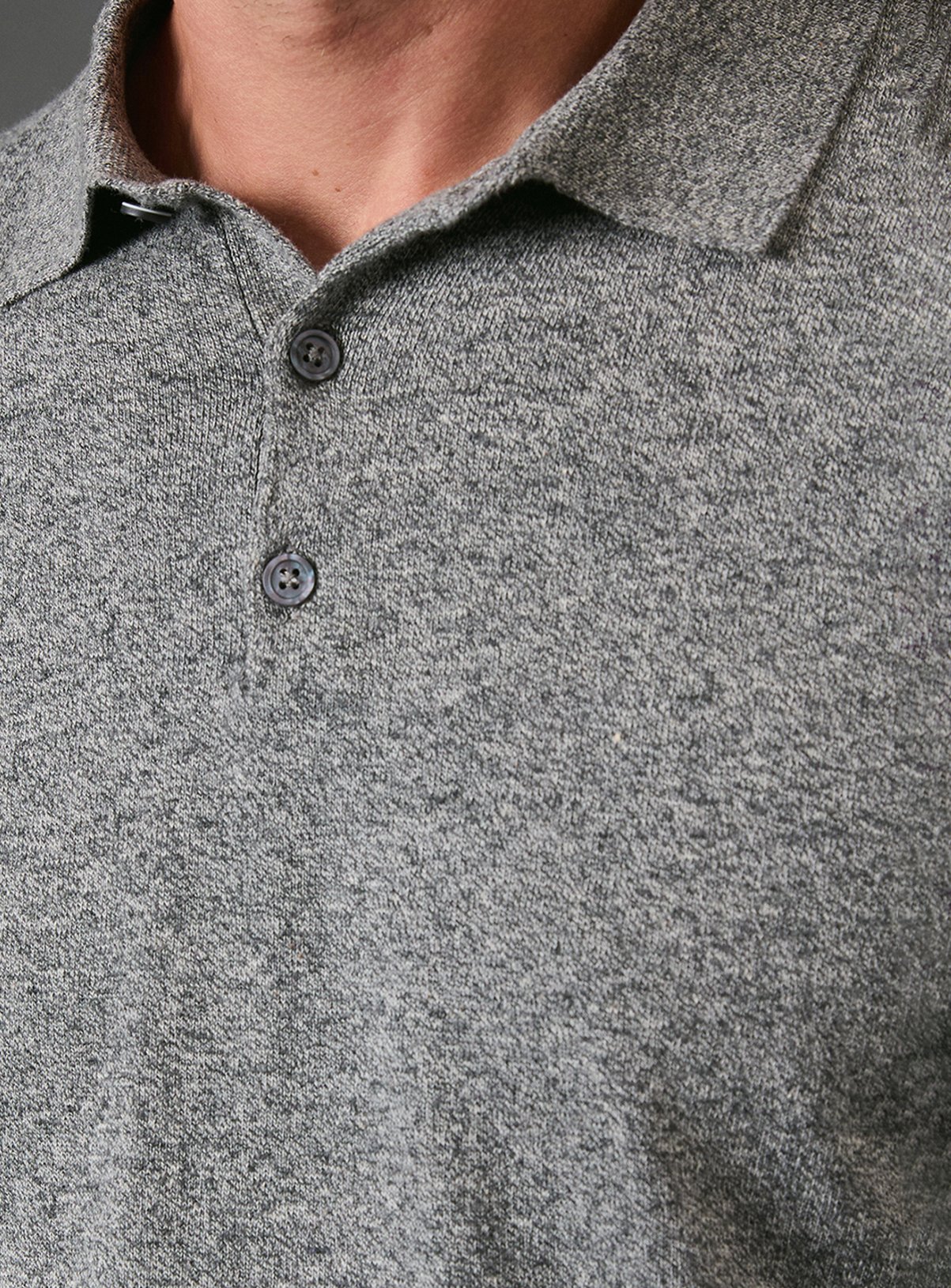 BURTON Light Grey Cotton Rich Long Sleeve Knitted Polo XL - Image 5 thumbnail